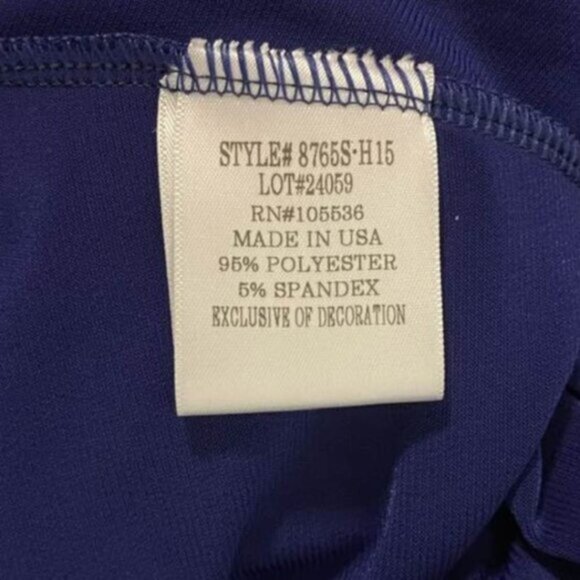 Navy Cold Shoulder Blouse – Size Medium – Metallic Neckline Detail, Flowy Sleeve - Picture 9 of 12